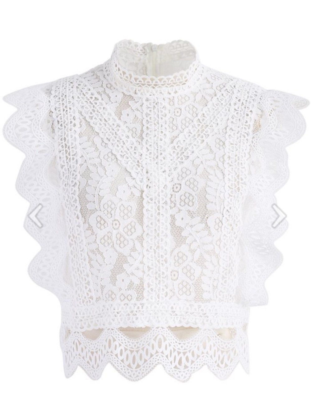 Sassy Start Sleeveless Crochet Lace Top in White- Chicwish - Picture 5 of 10